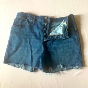 Madewell Denim High Rise, Button Fly, Raw Hem Shorts
